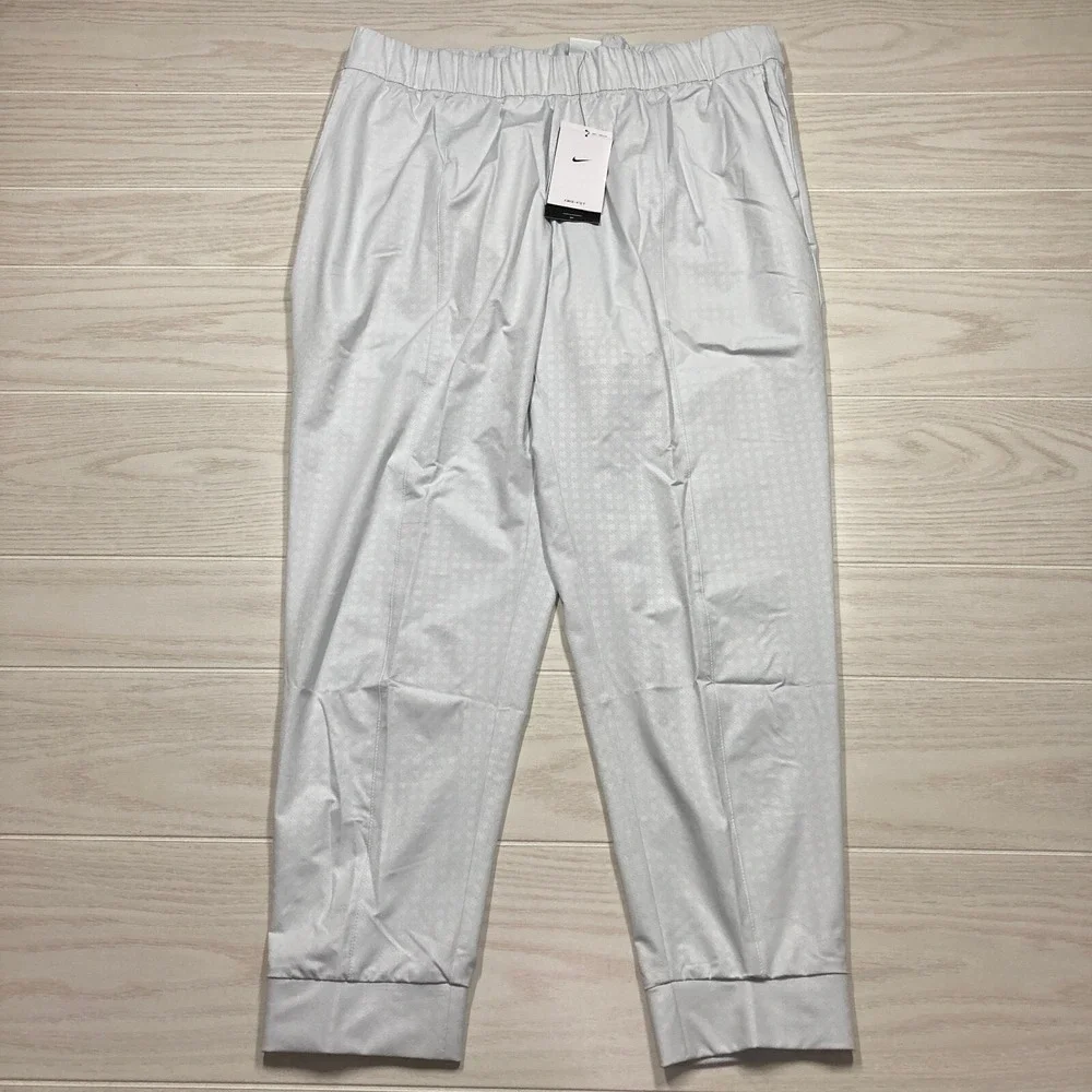 Nike Women's Dri-Fit UV‎ Victory Gingham Golf Joggers Photon Dust Size XL 36x26